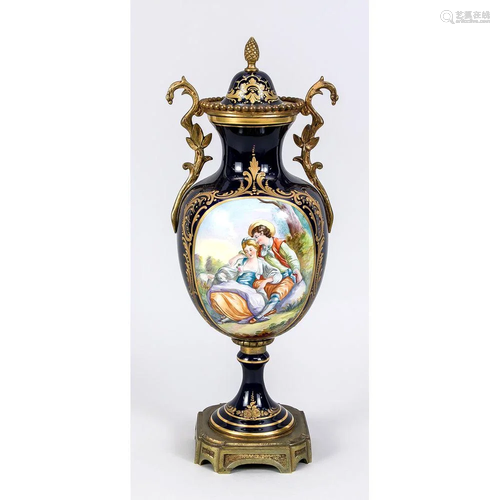 Lidded vase in Sevres style, F