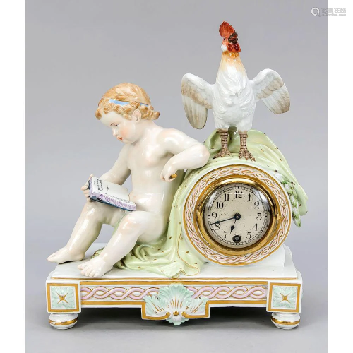 Louis XVI mantel clock, Meisse