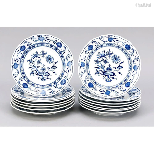 14 plates, Meissen, 20th centu