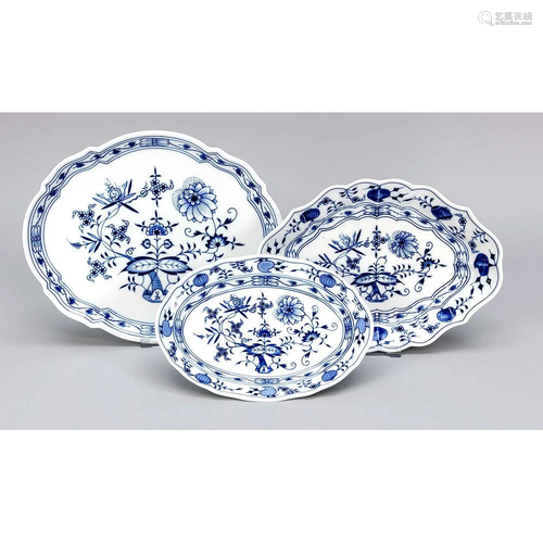 Three bowls, Meissen, marks af