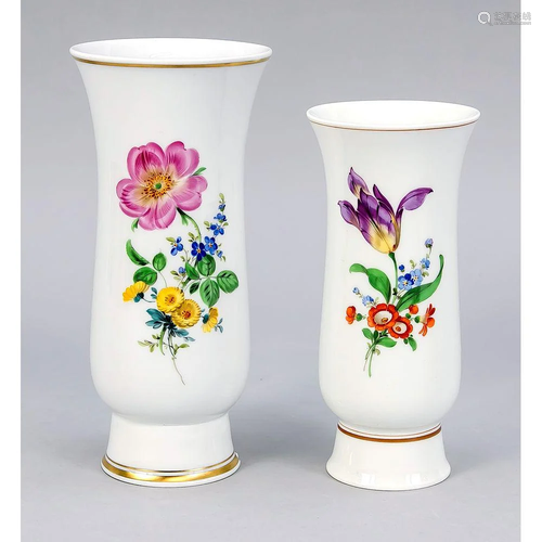 Two vases, Meissen, 1950s, 1st