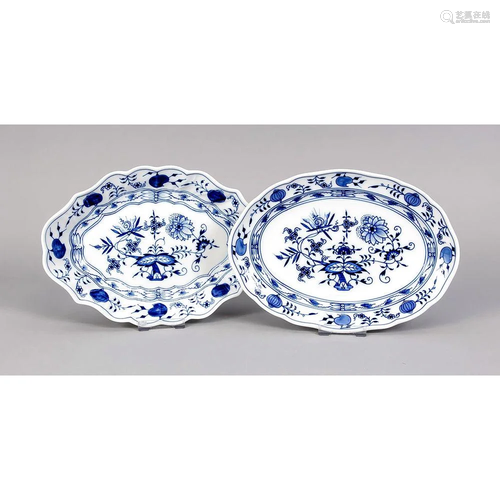 Two oval bowls, Meissen, marks