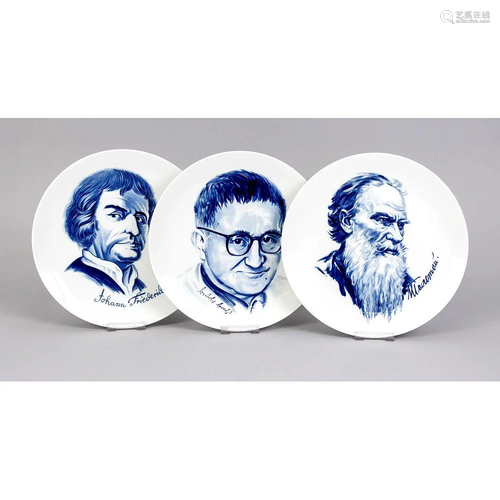 Three plates, Meissen, 1970s,