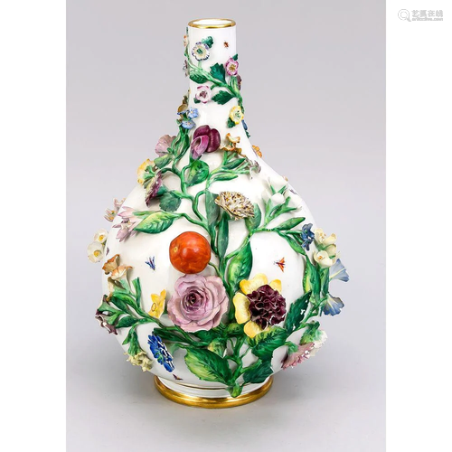 Bottle vase with flowers and i