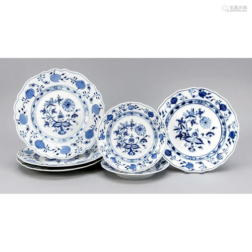 Six plates, Meissen, marks aft