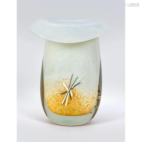 Glass vase, 20th century, oval