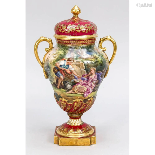 Lidded vase, Dresden, painter'