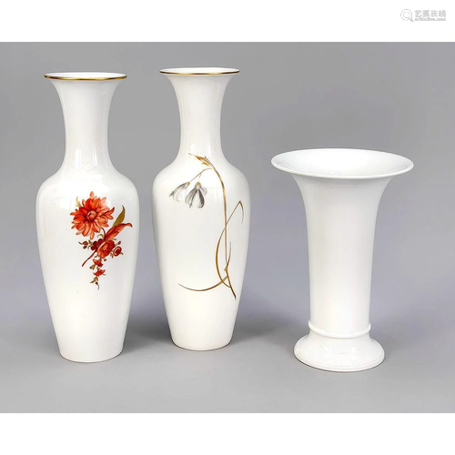 Three vases, KPM Berlin, 20th