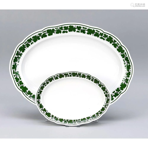 Two oval plates, Meissen, mark