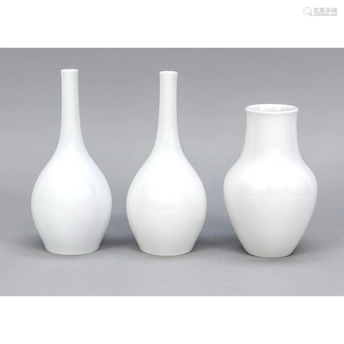 Three vases, KPM Berlin, marks