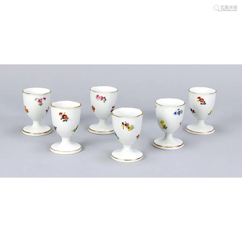 Six egg cups, Meissen, after 1