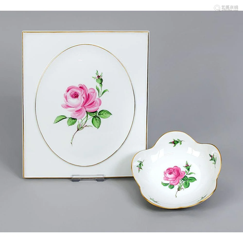 Wall picture and bowl, Meissen