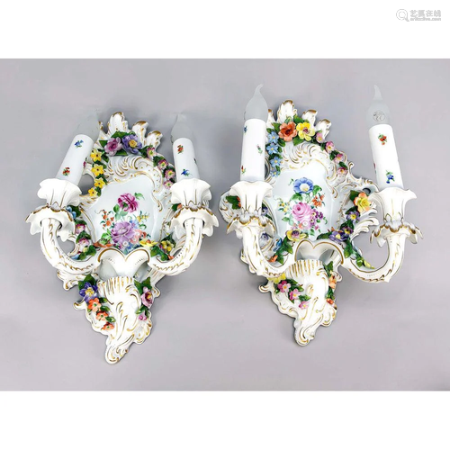 Pair of wall lamps, Potschappe