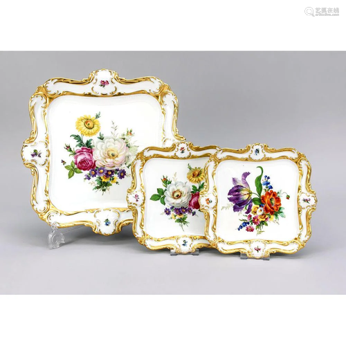 Three square trays, Lindner, K