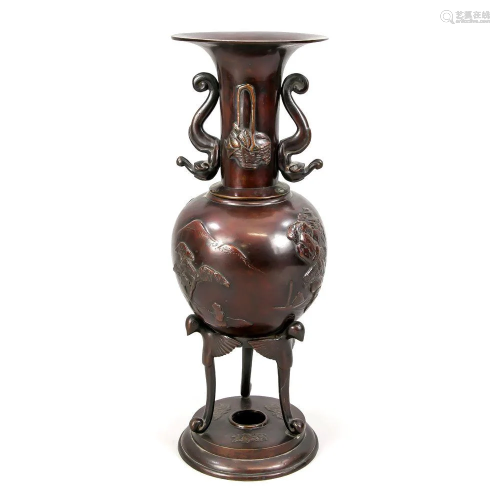 Vase, China, um 1900, Bronze.