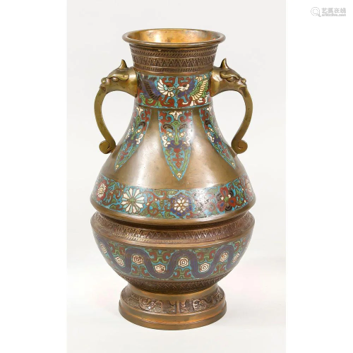 CloisonnÃ©-Vase, CHina, Ende 19