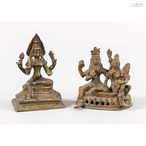 2 Kleinbronzen, Tibet/Indien,