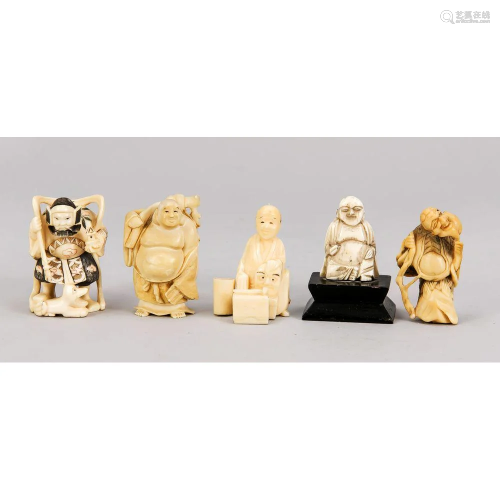 5 Netsuke, Japan, 19./20. Jh.,