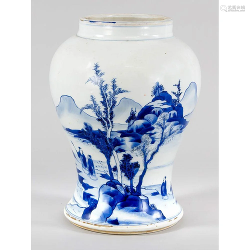 Blau-weiÃŸe Vase, China, 17./18