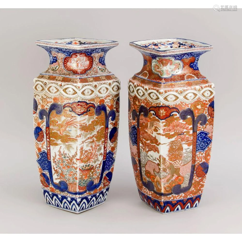 Paar groÃŸe Imari-Vasen, Japan,