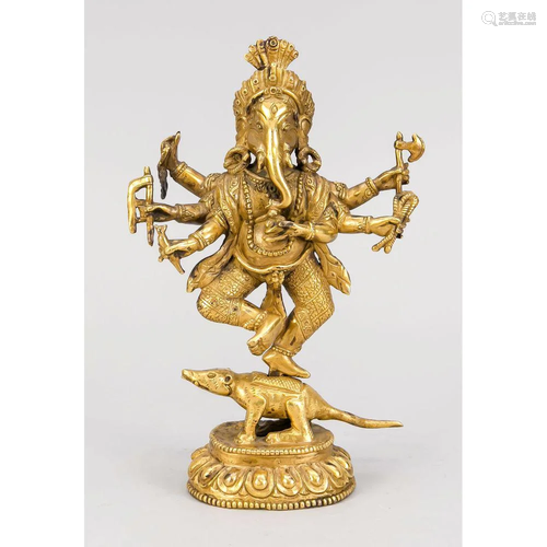 Ganesha, Bronze, feuervergolde