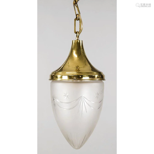 Deckenlampe um 1910, Messingbl