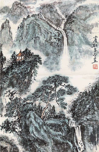 黄宾虹 山水 镜片 纸本