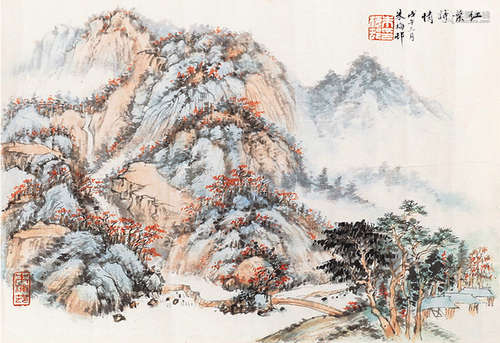 1911～1993 朱梅邨 山水小品 镜片 纸本