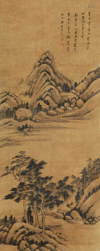 1555～1636 董其昌 （款） 山水 立轴 绢本