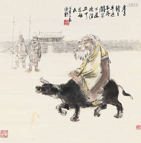 b.1924 胡海超 老子出关 镜片 纸本