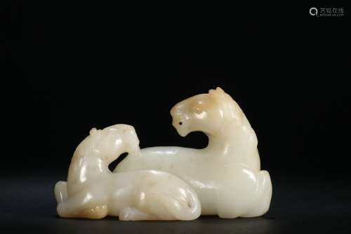 Old Collection ：A Hetian Jade Horse Ornament