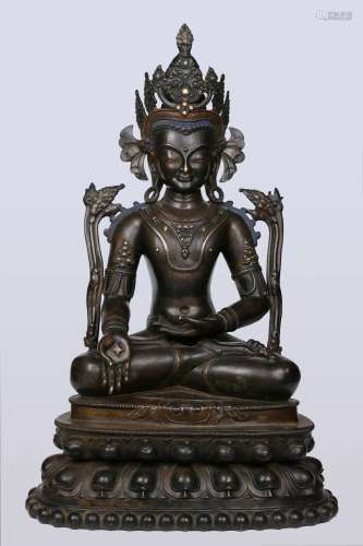 A Copper Seated Buddha Statue in the Eighteenth Century