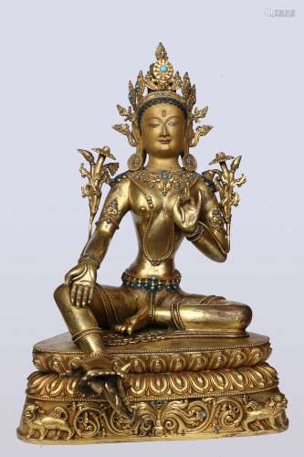 A Gilded Copper Seated Buddha Statue in the Eighteenth Century