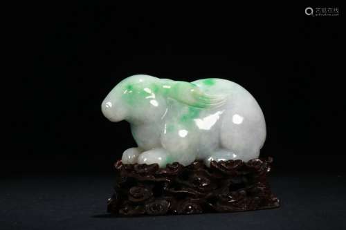 Old Collection：A Rabbit-shaped Jadeite Pendant