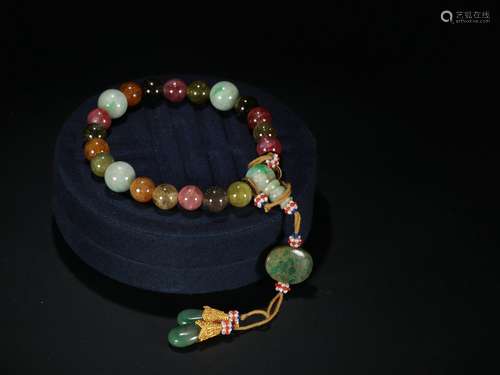 Seventeenth Century：A Tourmaline Handheld Bracelet with Eighteen Beads