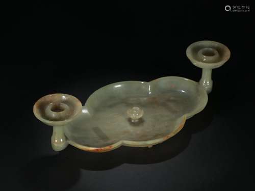 Old Collection ：A Hetian Jade Incense Pedestal