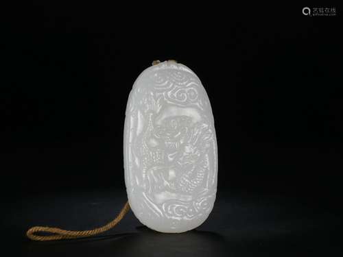 Old Collection ：A Hetian White Jade Tablet  Represents Peacefulness and Satisfaction