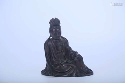 A Rosewood Guanyin Statue    in the seventeenth century