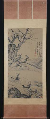 a chinese painting by ba da shan ren, qing dynasty