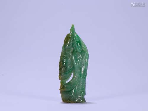 Seventeenth Century：A Jadeite Guanyin Statue