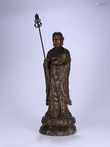 Old Collection： A Copper Ksitigarbha Statue