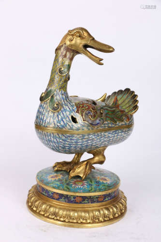 Seventeenth Century:A Cloisonne Duck Ornament