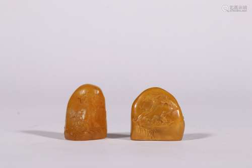 Old Collection: A Pair of Tianhuang Seals of 