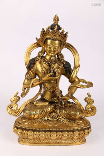 A Gilded Copper Buddha Statue  in the Eighteenth Century