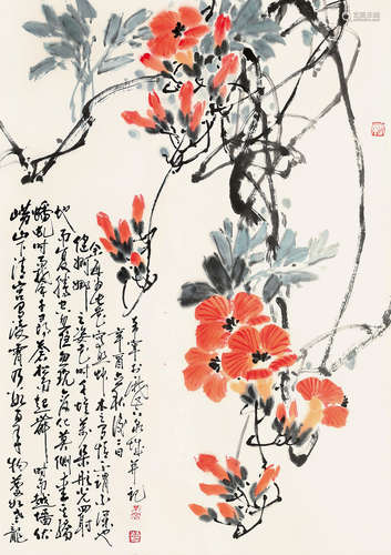 1913～2007 于希宁 凌霄花 立轴 纸本