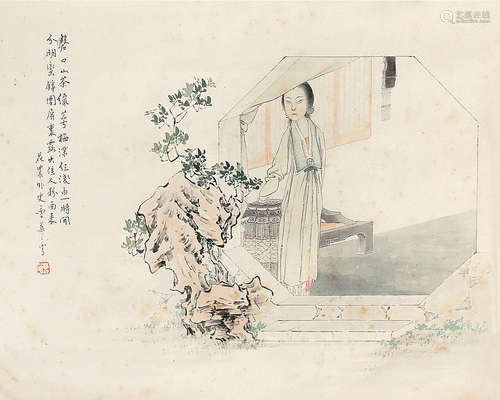 1847～1913 曹华 仕女 立轴 纸本