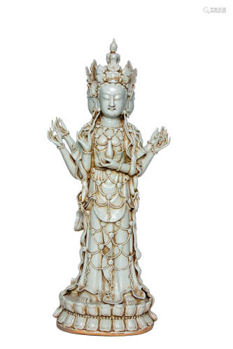 Chinese Dehua Porcelain Six-Armed Guanyin