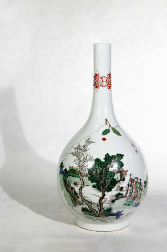 Chinese Early Qing Dynasty Porcelain Bottle