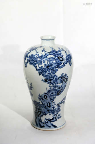 Chinese Blue And White Porcelain Plum Bottle Made In Yongdutang