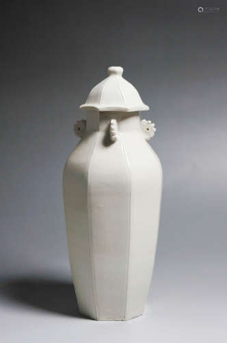 Chinese Ding Kiln Four Series Square Porcelain Bottle